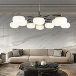 Apliqa Pura 10'lu Siyah Gold 100 Watt Yuvarlak Modern Oturma Odası, Salon Avize