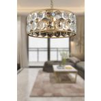Apliqa Roman 5'li Yuvarlak Eskitme Kristalli Taşlı Modern Tasarım Kristal Salon Avize