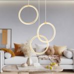 Apliqa Ruscello 3lü Gold 102 Watt Led Avize