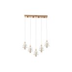 Apliqa Serap 5'li 62 Watt 3000K Sıralı Gold Kristal Taşlı Ledli Salon Avize