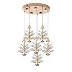 Apliqa Serap 6'lı 65 Watt 3000K Yuvarlak Gold Kristal Taşlı Ledli Salon Avize