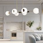 Apliqa Sofia Sıralı 60 Watt Siyah Gold Modern Oturma Odası, Yemek Masası Üstü, Salon Avize