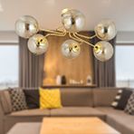 Apliqa Tanyer 6Lı Gold Modern Sarkıt Yatak odası Salon Avize - Altın