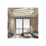 Apliqa Valeria 2 Katlı Elips Plafonyer Elips Ledli 3 Renkli Kristalli Taşlı Modern Tasarım Led Kristal Sal