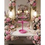 Aplus design Dekoratif Ağaç Figürlü Takı Standı - Kolye Askısı ve Yüzük Tablalı Takı Düzenleyici Organizer - Pembe - # - 07-Pembe