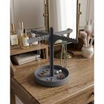 Aplus design Modern Takı ve Aksesuar Standı - 4 Kollu Dekoratif Kolye Küpe Düzenleyici (Gri) - # - Antrasit - Gri