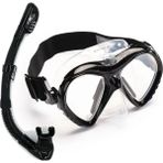 Apnea Wiper Black Maske ve Apnea Wave Full Black Şnorkel Set - Siyah - Silikon
