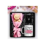 Apollon Gift Shop Anneler Gününe Özel Peluş Ayıcık Buketi & Kişiye Özel Kupa & Melek Kolye Hediye Seti