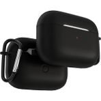 Apple Airpods Pro 2.nesil ile Uyumlu Esnek Silikon Koruyucu Kılıf + Askı Aparatı - AirPods Pro 2. Nesil - Siyah