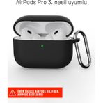 Apple Airpods Pro 3. Nesil Uyumlu Cihazınızı Darbelere Karşı Koruyan Silikon Kılıf - Siyah