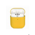 Apple Airpods Uyumlu Kılıf Zore Silk Silikon Sarı