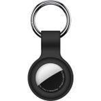 Apple Airtag Uyumlu Silikon Koruyucu Anahtarlık Arkası Kapalı Düşmez Yıkanabilir Siyah