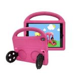 Apple iPad 10.2 8.Nesil Kırmızı Uyumlu Wheel Car Tekerlek Standlı Eğlenceli Eva Silikon Tablet Kılıfı