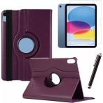 Apple iPad 10. Nesil / iPad A16 Uyumlu 10,9 Inç Tablet Kılıfı Cam Kalem Set - Mor