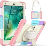 Apple İpad 5 Air 9.7 Uyumlu Askılı Gökkuşağı Strap Tablet Kılıfı
