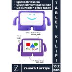 Apple Ipad 7. 8. 9. Nesil Uyumlu Geniş Taban Yumuşak Tutacaklı Silikon Çocuk Tablet Kılıfı 10.2 Inç - Mor