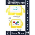 Apple Ipad 7. 8. 9. Nesil Uyumlu Geniş Taban Yumuşak Tutacaklı Silikon Çocuk Tablet Kılıfı 10.2 Inç - Sarı