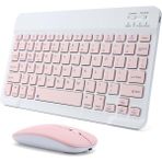 Apple iPad A16 11" Tablet Için Uyumlu Slim Şarjlı Bluetooth Klavye ve Mouse Seti - Pembe