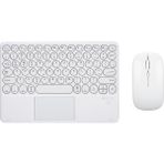 Apple İpad Air 11" (2024) Wi-Fi Uyumlu Kablosuz Bluetooth Şarjlı Touchpad'li Klavye Mouse Seti - Beyaz