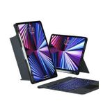 Apple iPad Air 12.9 İnç 2022 (5.Nesil) Uyumlu Fuchsia Mag Touch Bluetooth Klavyeli Standlı Mıknatıslı Tablet Kılıfı