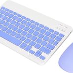 Apple İpad Air 3 3. Nesil 10.5" Uyumlu Kablosuz Bluetooth Şarj Edilebilir Klavye Mouse Seti - Mor