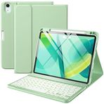 Apple İpad Air 7.Nesil 11inç 2025 M3 Çipli ile Uyumlu Bluetooth Türkçe Q Klavyeli Kılıfı (Açık yeşil)
