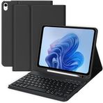 Apple İpad Air 7.Nesil 11inç 2025 M3 Çipli ile Uyumlu Bluetooth Türkçe Q Klavyeli Kılıfı (Siyah)