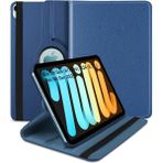 Apple iPad Mini 7 A17 Pro (A2993-A2995) Uyumlu Dönebilen Pu Deri Standlı Tablet Kılıfı - Lacivert