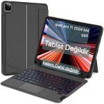 Apple Ipad Pro 11 2024 M4 Çipli Case Klavye Mag Touchpad Klavyeli Standlı Kılıf A2836 A2837 - Siyah