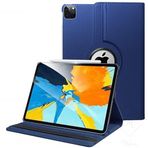 Apple iPad Pro 11 3. Nesil 2021 ile uyumlu Kılıf 360 Dönebilen Standlı Case A2377 A2459 A2301 A2460 Lacivert