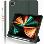 Apple iPad Pro 11 3. Nesil 4. Nesil ile uyumlu Kılıf Kalem Bölmeli Smart Case 2020-2023 Koyu Yeşil