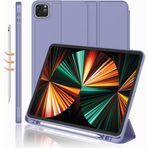 Apple iPad Pro 11 3. Nesil 4. Nesil ile uyumlu Kılıf Kalem Bölmeli Smart Case 2020-2023 Lavendery Gray