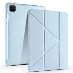 Apple İpad Pro 11 İnç 4.Nesil M2 2022 Uyumlu Kılıf Üçgen Katlanabilir Kalem Şarj Bölmeli Kılıf Mavi