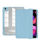 Apple iPad Pro 12.9 3. Nesil ile uyumlu Kılıf Kalem Bölmeli Şeffaf Case A1876 A2014 A1895 A1983 Mavi Açık