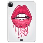 Apple iPad Pro 12.9" 4. Nesil ile Uyumlu Desenli Silikon Kılıf, UV Baskılı, I Love U, Çok Renkli avonm-v-cvr458432