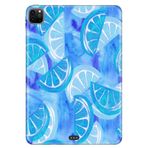 Apple iPad Pro 12.9" 4. Nesil ile Uyumlu Desenli Silikon Kılıf, UV Baskılı, Mavi Limon Deseni avonm-v-cvr458475
