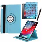 Apple iPad Pro 3 12.9 Inç 3 Nesil Uyumlu Kılıf Ekran Koruyucu ve Kalem Set - Mavi