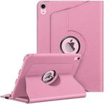 Apple iPad Yatay ve Dikey Standlı 360 Derece Döner Tablet Kılıfı (iPad 10.Nesil 10.9/iPad A16 Toz Pembe)