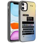 Apple iPhone 11 ile uyumlu Kılıf Desenli Dragon Sert Kapak Klavye