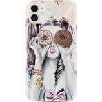 Apple Iphone 11 ile Uyumlu Kılıf Desenli Silikon Güzel ile Uyumlu Kılıf Donut Girl 1408