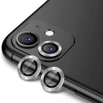 Apple iPhone 11 ile uyumlu Kolay Takılabilen Premium Safir Kamera Lens Koruyucu CL-12 Gümüş