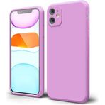 Apple iPhone 11 Kılıf 6.1 ile Uyumlu, Uruchi İnce Sıvı Silikon 3 Katmanlı Tam Kaplamalı Yumuşak Jel Kauçuk Kılıf Kapak 6.1 inç, Soft Lila