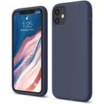 Apple iPhone 11 Kılıf 6.1 ile Uyumlu, Uruchi İnce Sıvı Silikon 3 Katmanlı Tam Kaplamalı Yumuşak Jel Kauçuk Kılıf Kapak, (Lacivert, 6.1 inç)
