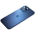 Apple iPhone 12 Pro ile uyumlu Kılıf Ultra İnce Hayalet Sert Kapak Saks Mavi