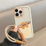 Apple iPhone 12 Pro Uyumlu Kılıf Zebana El Bilekli Cat And Puppy Silikon Kılıf Krem Rengi
