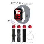 Apple İphone 12 Uyumlu Gri Akıllı Saat Watch 10 Mini Kordon Hediyeli Amoled Ekran 41Mm