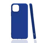 Apple iPhone 13 Mini uyumlu Kılıf Mat Soft Esnek Biye Silikon T18495 - Mavi