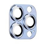 Apple iPhone 13 Pro ile uyumlu Kamera Lens Koruyucu Çerçeveli Koruyucu CL-03 Mavi Açık