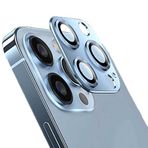 Apple iPhone 13 Pro ile uyumlu Kamera Lens Koruyucu Çerçeveli Koruyucu CL-03 Mavi