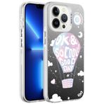 Apple iPhone 13 Pro ile uyumlu Kılıf Desenli Silver Sert Kapak Balon